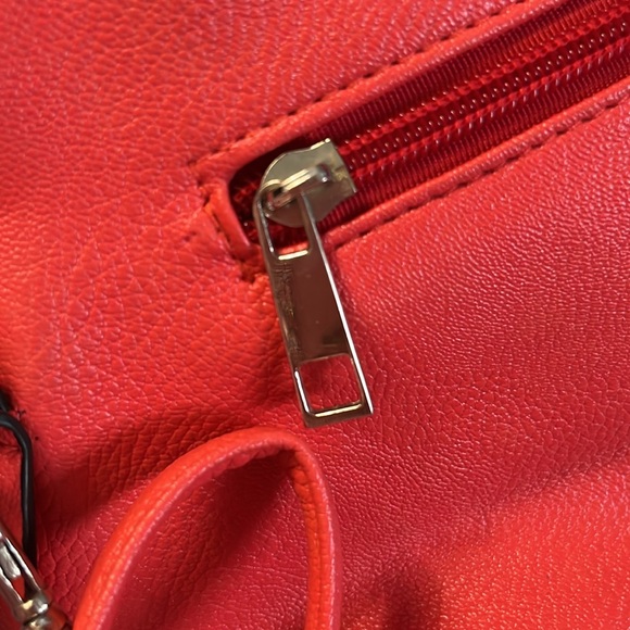 ROSE PETAL Red Faux Leather Round Crossbody Bag NWOT - Picture 12 of 14